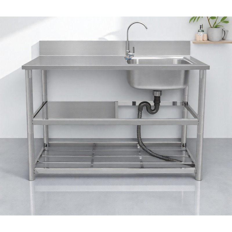 Commercial Kitchen Worktops - حوض غسيل قائم بذاته من الفولاذ