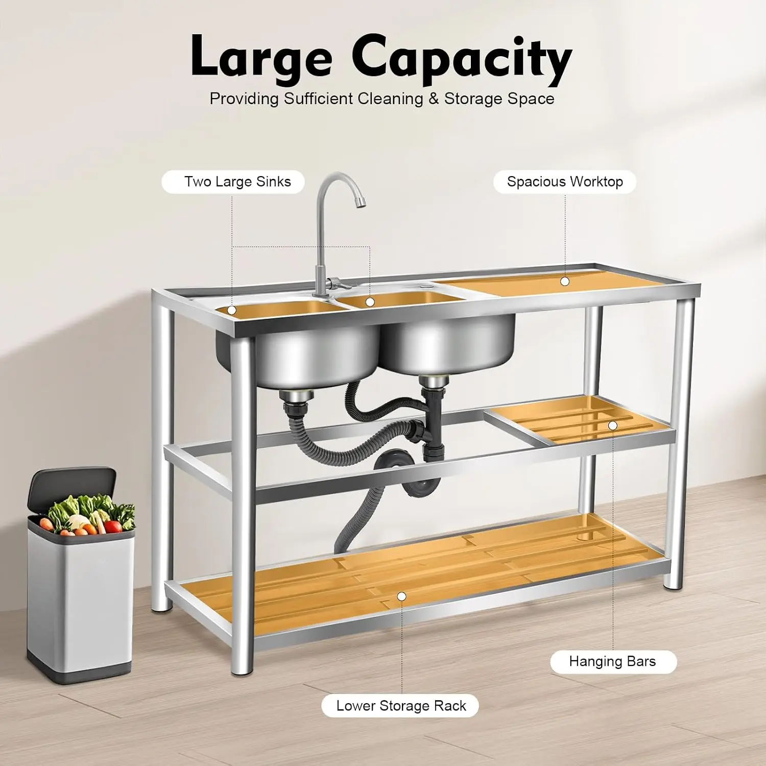 حوض تحضير قائم بذاته للمطبخ، ح - مراجعة Commercial Kitchen Worktops وسعره