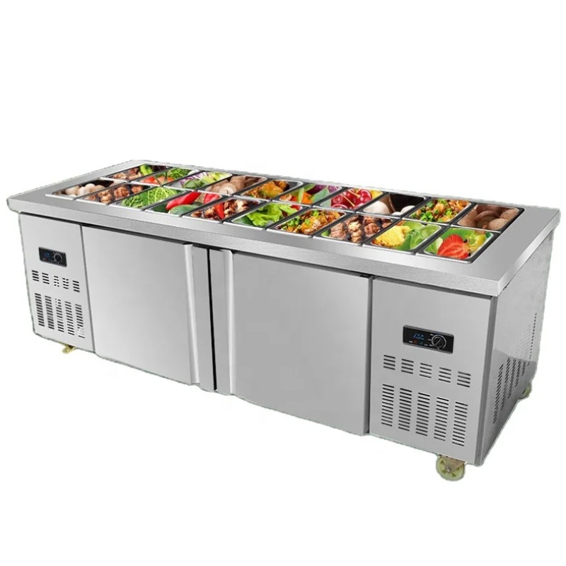 سعة كبيرة سطح الطاولة الفريزر  - مراجعة Commercial Kitchen Worktops وسعره